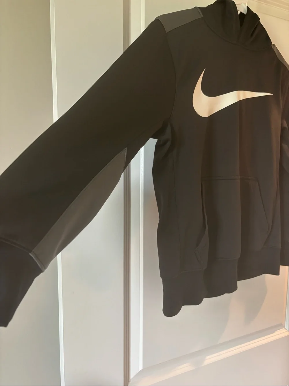 Nike Black Crewneck Hoodie with White Swoosh